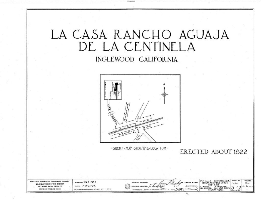 Site Plan 1934 - Historical American Building Survey / Library of Congress